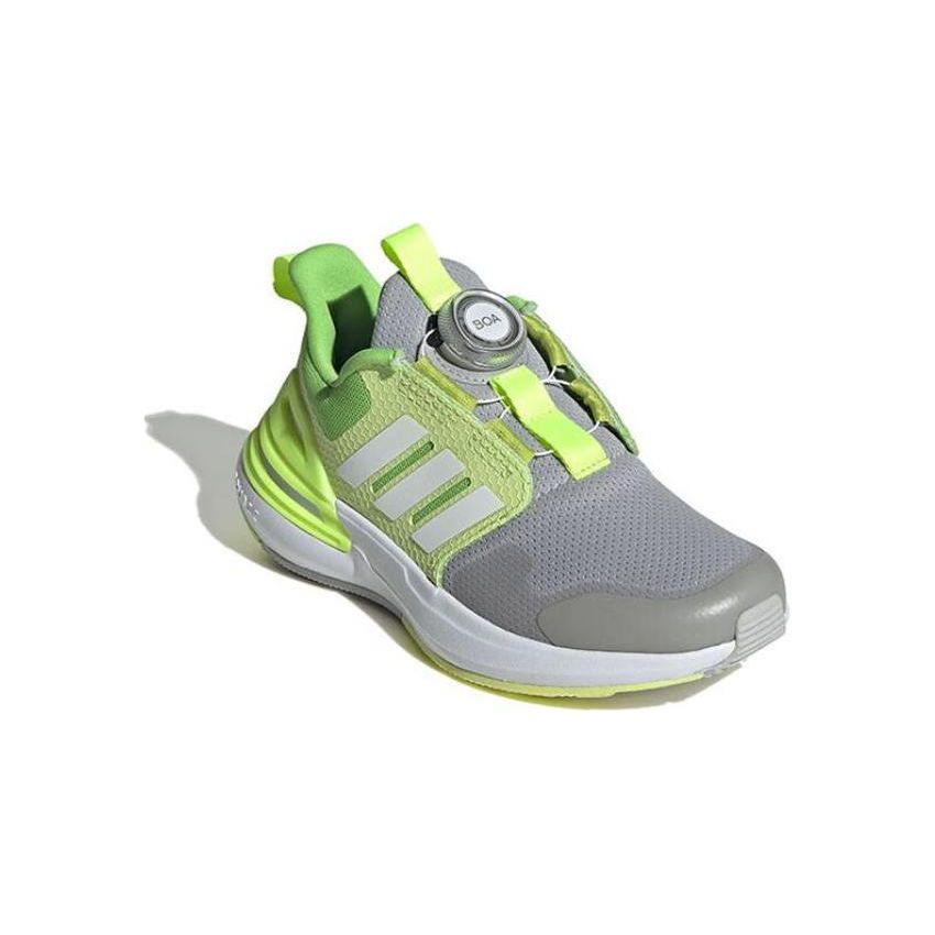 Adidas Rapidasport Boa Round Head Buckle Shock Absorbing Wear Resistant Breathable Low Top Running Shoes Kids Running Shoes Gray Green IE4542