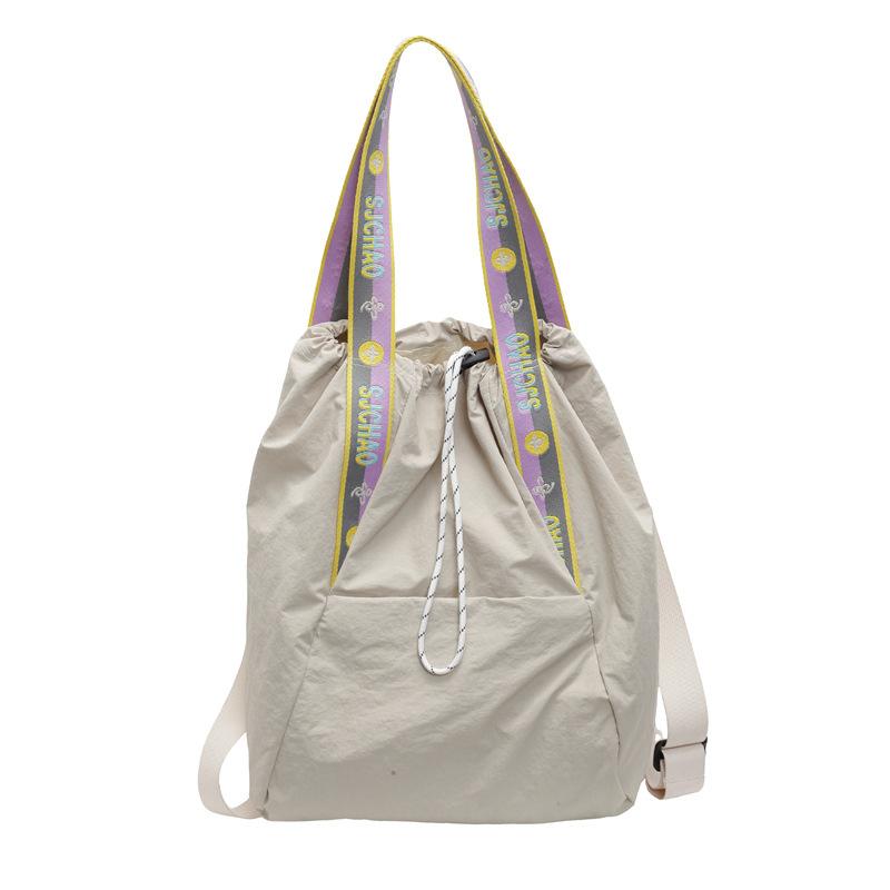 Новый повседневный нейлоновый рюкзак-мешок на шнурке, кампусный, универсальный, спортивный, сатчел, большая вместимость, на плечо, сумка-тоут