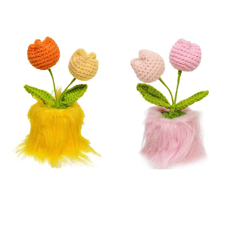 Вязаные крючком разноцветные ручные работы своими руками имитация тюльпана декоративные подарки подарок вязаные цветы из пряжи домашний декор 2 цвета