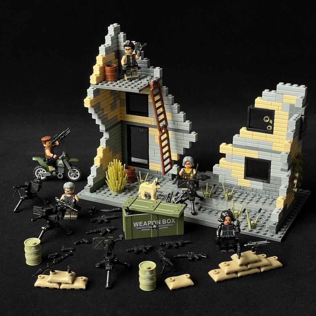 Сцена руин Опасные здания Руины Военные здания Сборка игрушек Ожесточенные бои Заброшенные здания