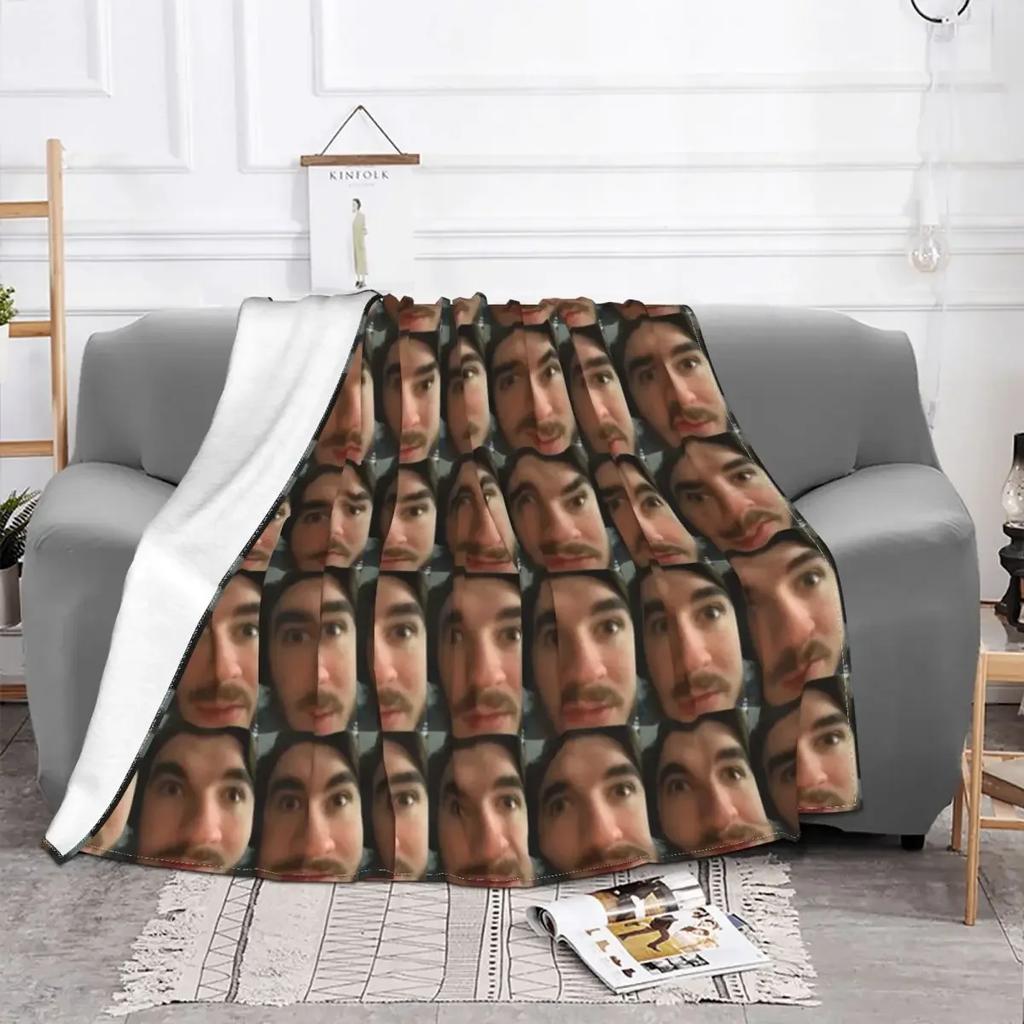Jschlatt Game Blanket Cartoon Flannel Funny Warm Throw Blanket for Chair Covering Sofa Spring/Autumn
