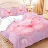 3pcs Pink Butterfly Patterned Duvet Cover Set, 1 Duvet Cover+2 Pillowcases, Coreless. Soft and Comfortable Bedding Set