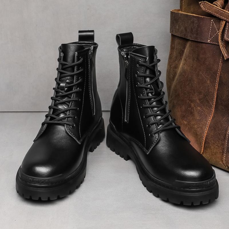 Мужские ботинки ретро-качества из натуральной кожи, деловые ботинки на шнуровке, однотонные, мужские военные тактические ботинки, черные, повседневные туфли, размер 38-45