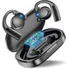 Наушники Bluetooth беспроводные наушники прослушивание музыки с микрофоном контроль утечки звука светодиодный дисплей поездки на работу/в школу/в спорт (черный)