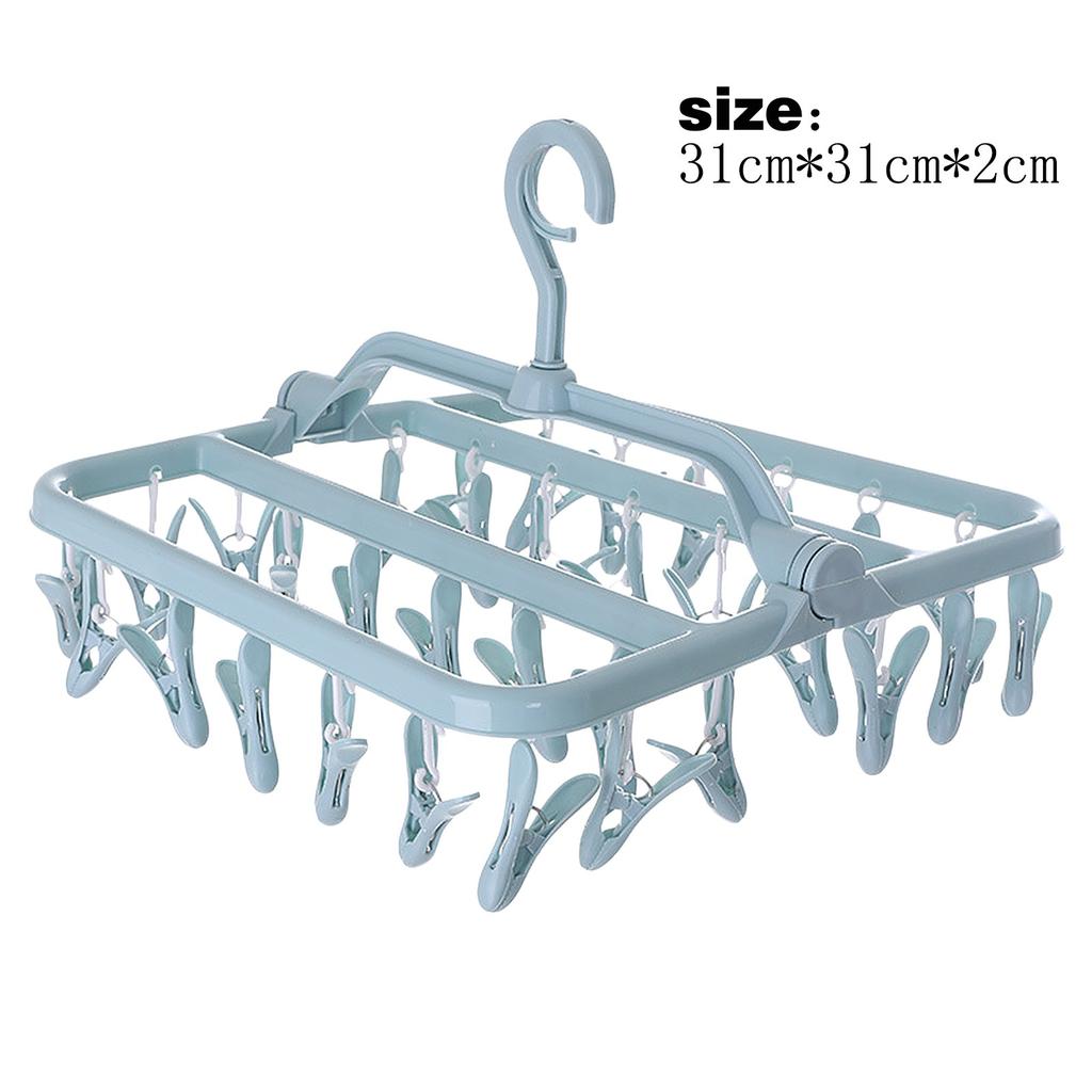 Multi Clip Hanger Plastic Foldable Household Windproof Clip Socks Underwear