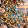 Christmas Tree Decorations Sea Glass Ornament, Coastal Turtle Whale Shark Octopus Office Hanging Decoration, Ocean-Inspired Acrylic Pendant for Beach