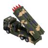 1/50 Military Missile Vehicle Model Alloy Pull-Back Rocket Car Toy with Sound and Light for Kids
