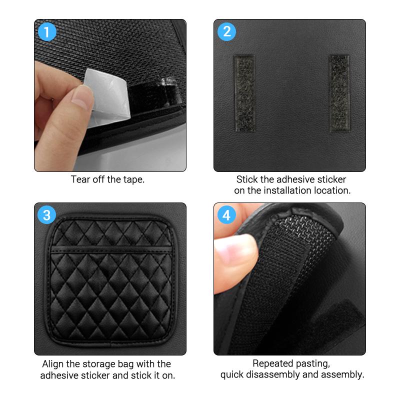 SEAMETAL Car Organizer Pocket Bag For Car Storage Box Collecting Bag Cards Phone Key Paste Box For Dashboard Door Center Console