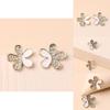 Jewelry Gift For Women Summer 2021 Floral Metal Earrings With Sparkling Detail