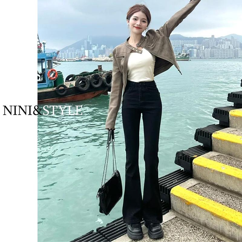 High-Waisted Light Blue Flared Jeans for Tall Women - Summer 2025 Slim-Fit Bell-Bottoms