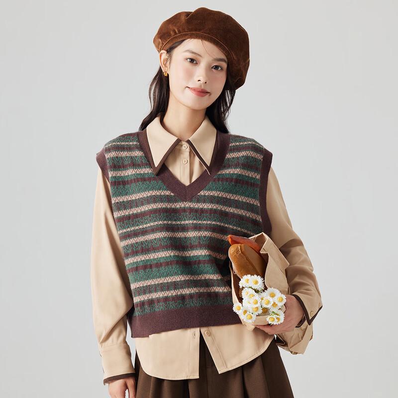 Женский трикотажный жилет в стиле ретро с полосками от Inman