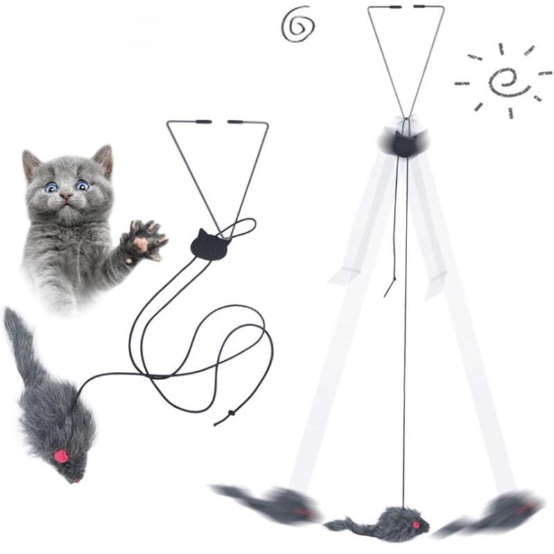 Interactive Cat Toy Hanging Clip Door Plush Mouse Self-hi Hanging Door Elastic Funny Cat Toy Juguetes Para Gatos Rascador Gato