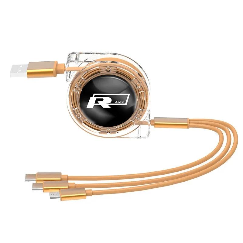 3-в-1 Micro USB Type C Зарядный кабель Мульти-зарядное устройство Для VW GTI Polo Golf Passat Tiguan Arteon Touareg Taigo Caddy Jetta Beetle