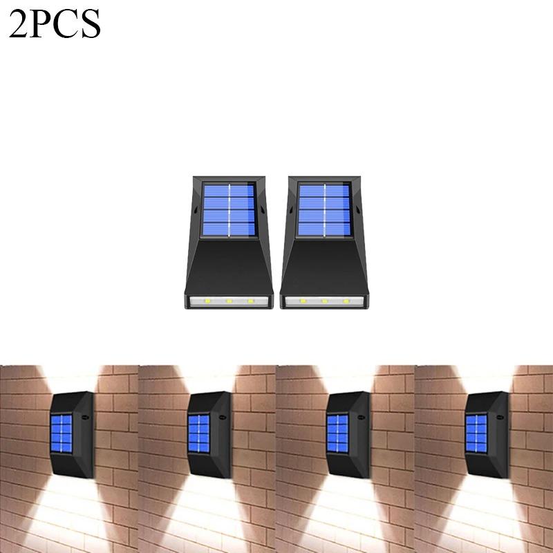 4 шт. солнечный светильник для украшения сада, мощный уличный водонепроницаемый настенный светильник на солнечной энергии, солнечный свет, уличный фонарь