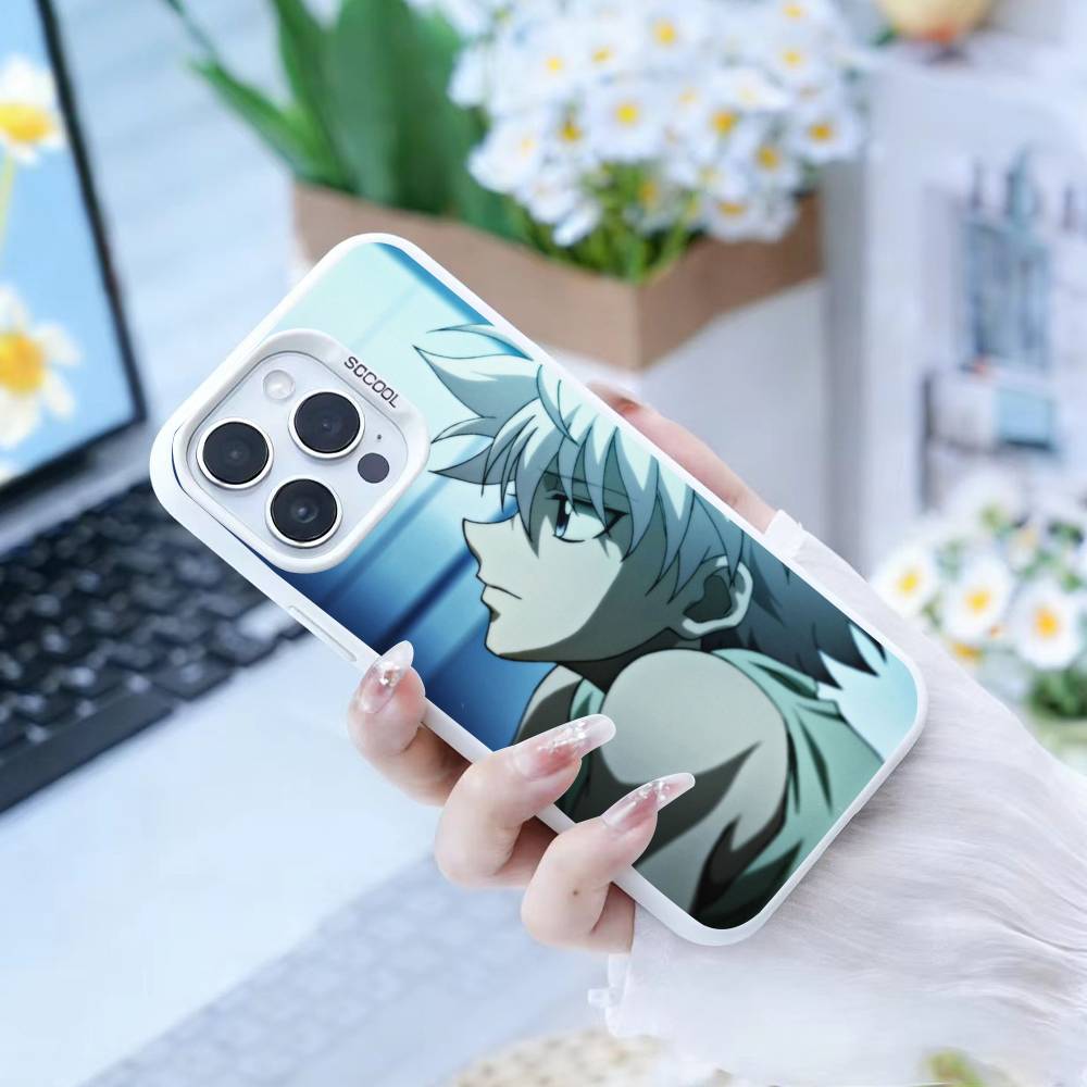 D-Киллуа Зольдик H-Hunter X Hunter Чехол для телефона iPhone 17,16,15,14,13,12,Pro MAX Черный Матовый Ударопрочный Чехол