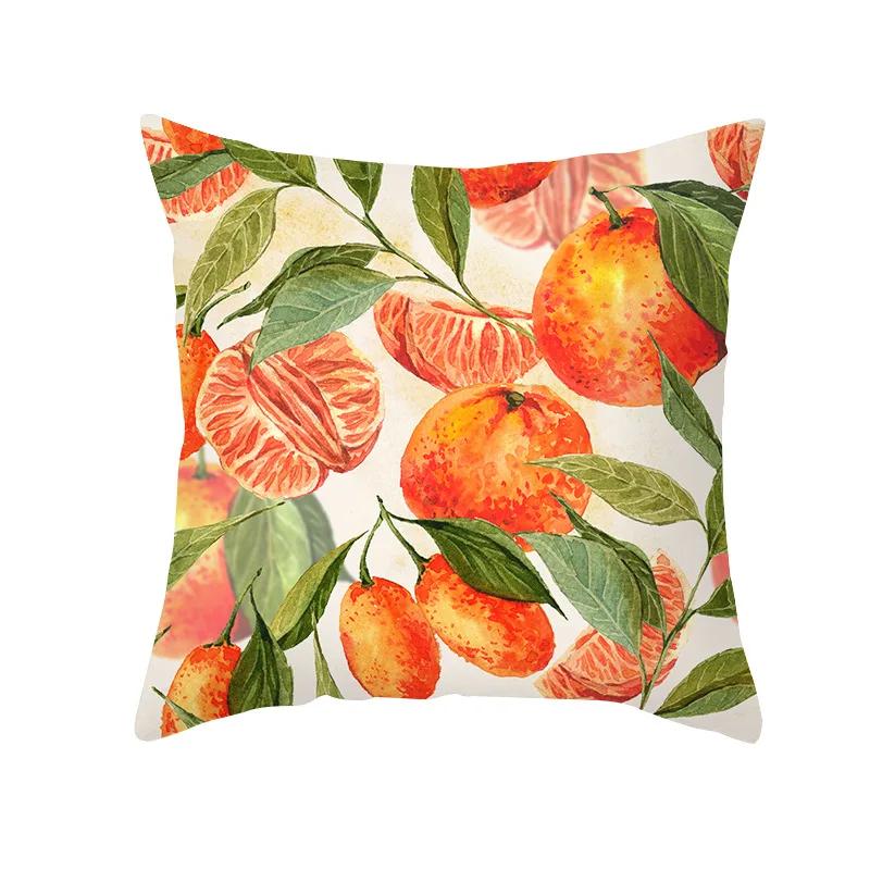 Summer Colourful Fruit Print Pillowcase Sofa Decorative Cushion Covers Plant Ststyle Pillowcases Decor Cushion Cover For Bedside