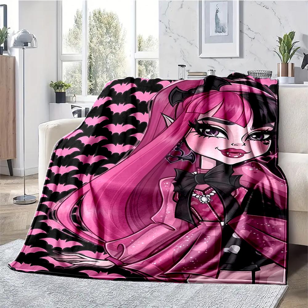 Monster High Theme Printed Blanket - Perfect for Couch, Bed, Travel & Outdoor Use | Machine Washable, Cozy & Durable.