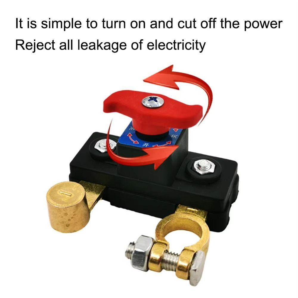 Quick Cut-off Car Battery Disconnect Switch 12V/24V Anti-leakage Switch for RV/ATV/Car/Boat