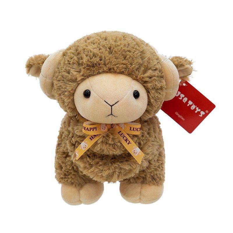 Jsqtoys Овечка Милая Плюшевая Кукла С Бантиком И ПП Хлопок Для Подарка Детям