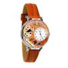 Artist Brown Leather Band Silver Frame Watch #U0410002