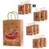 Christmas Kraft Paper Bag Tote Bag 12pcs Set with 4 Unique Print Designs High Quality Material for Christmas Gifts