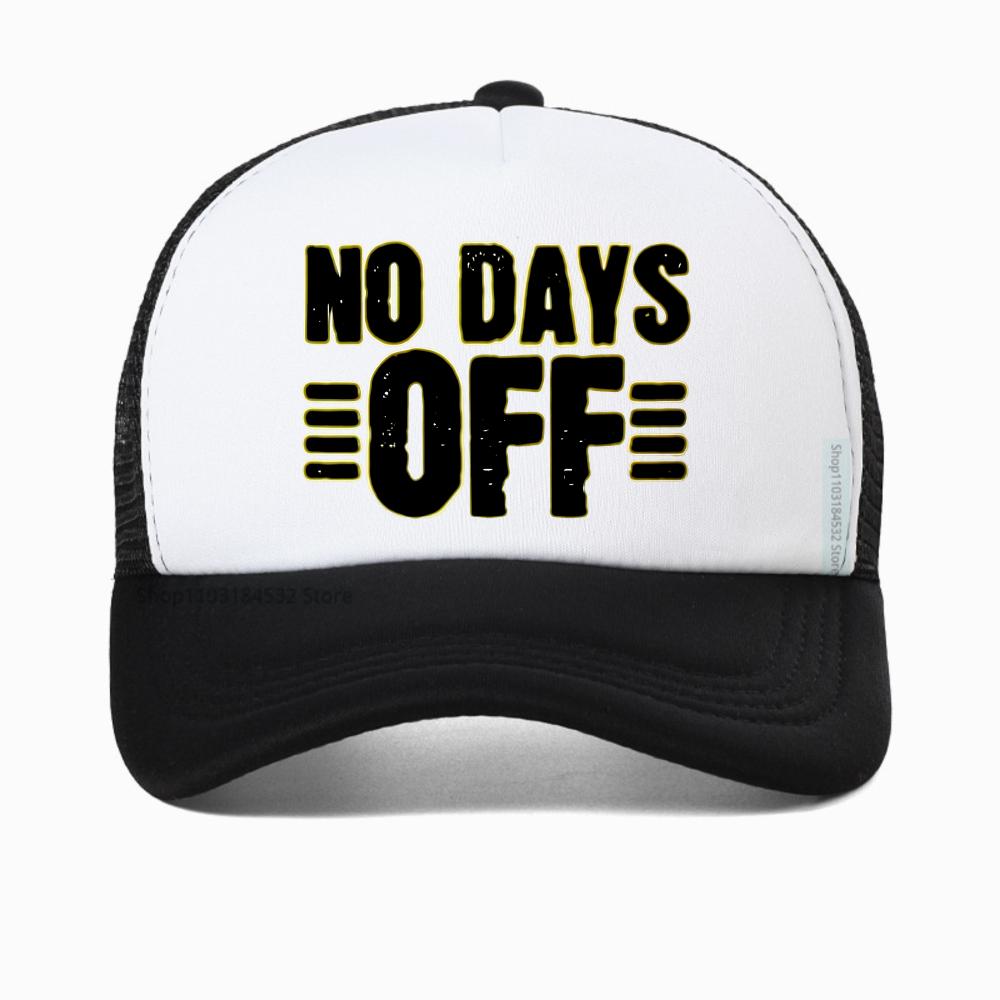Кепка с буквенным принтом "No Days Off" для мужчин, простая, модная, летняя, дышащая, тракер, регулируемая, snapback