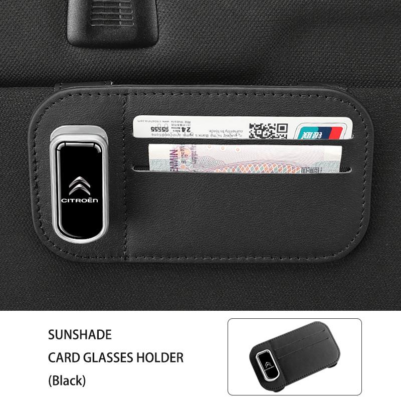 XKJC9 Multifunctional Car Sun Visor Organizer Card Glasses Holder For Citroen C4 C3 C5 C1 C2 C6 VTS C4L DS3 DS4 DS5 Grand Berlingo