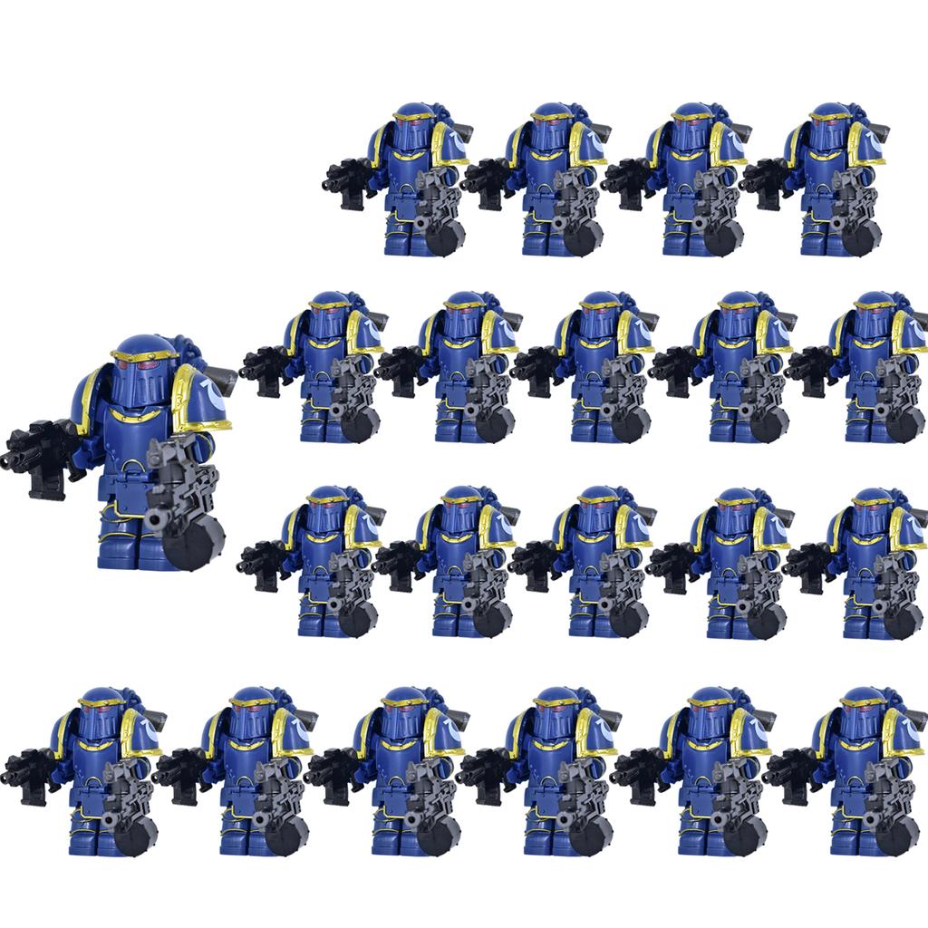 21pcs Medieval Soldiers Mini Action Knights Bracket Model Figures Weapons Robots Mecha Building Blocks Bricks Toy