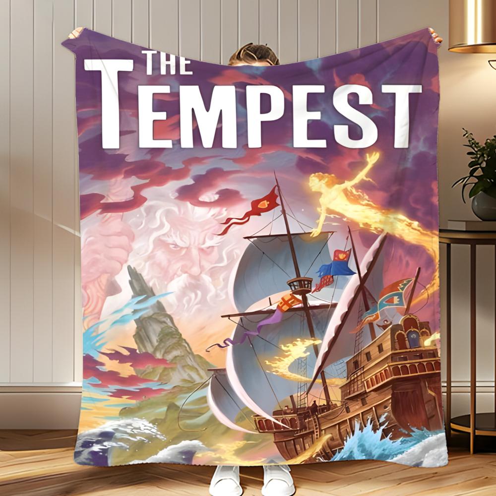 literary work The Tempest Throw Soft Coral Fleece Blanket 310gsm Fluffy Warm Throw for Sofa Bed Couch Bedroom Decor