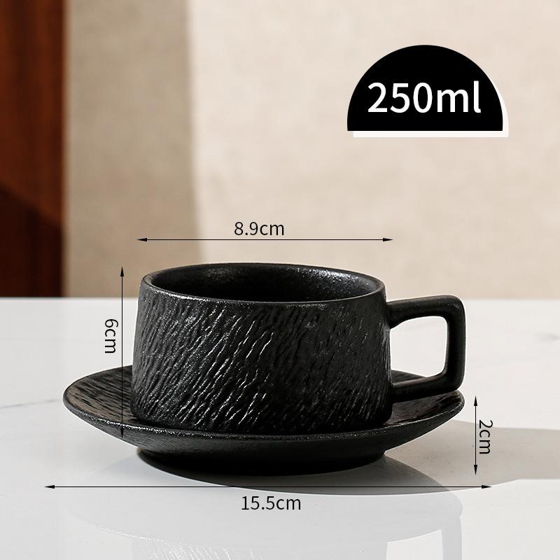 Ретро Каменная Кофейная Чашка Ощущение Простой Керамической Чашки Латте Латте Цветочная Чашка Капучино Мокка Чашка Блюдце