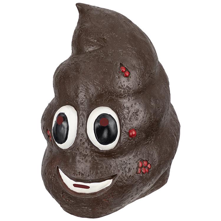 Halloween mask creative poop latex headgear funny Halloween mask for bar performances cos
