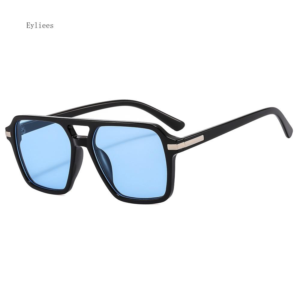 Классические квадратные солнцезащитные очки Мужские Женские Винтажные Новая Мода Коричневые Двойные Переносицы Женские Солнцезащитные очки Инс Популярные Оверсайз Очки