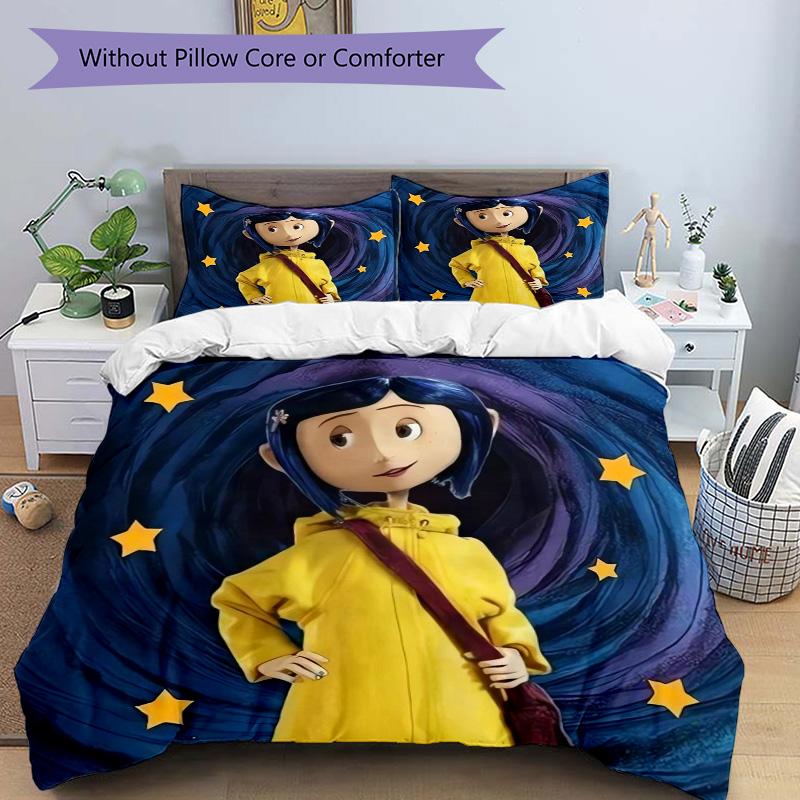 Nighttime Adventure Stars Print 3Pcs Bedding Setduvet Cover With 2 Bedropillowcase Home Birthday Gift