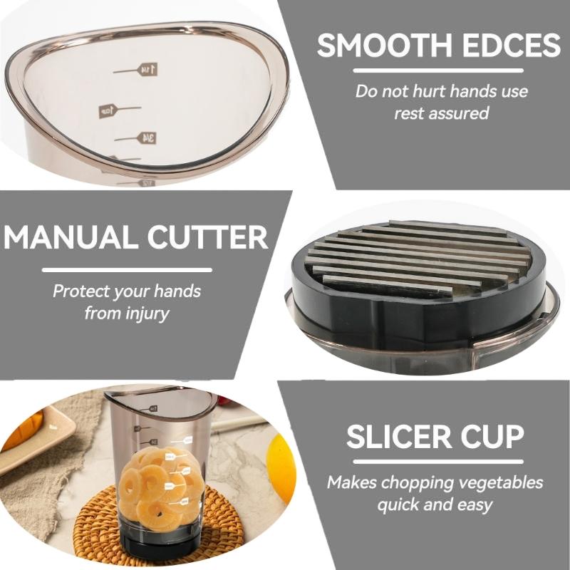 Portable Cup Slicers Manual Vegetable Food Chopper Efficient Fruit Strawberry Slicers Cup Fruit and Vegetable Slicing Tool