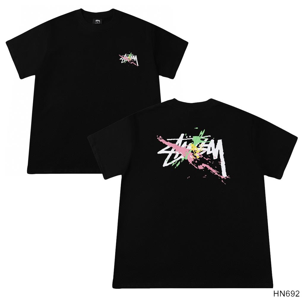 Stussy Летняя новая футболка из высококачественного хлопка с круглым вырезом для мужчин и женщин 2025 года, классический логотип с новым рисунком, парная футболка