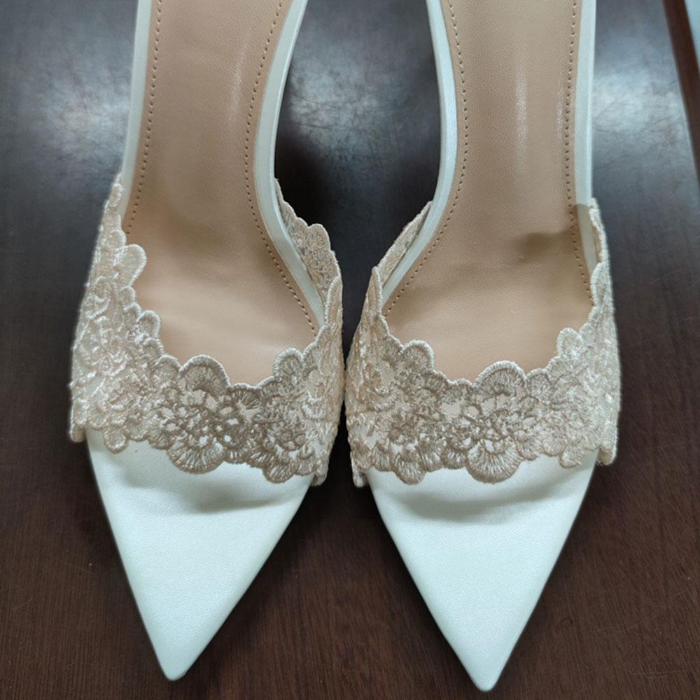 Летние женские босоножки-мюли с открытым носком и кружевом, элегантные шикарные туфли на высоком каблуке 9 см, сексуальные туфли для вечеринок, сандалии-тапочки