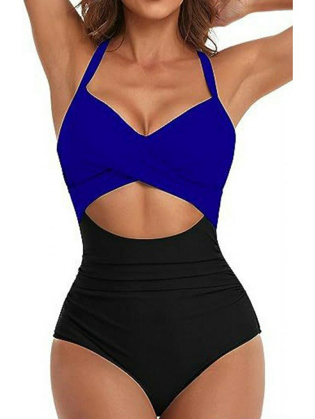 Европейский и американский женский сексуальный купальник с открытой спиной, цельный, облегающего кроя и с полым дизайном