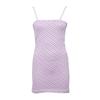Сиреневое облегающее платье-ночнушка в горошек Женское
