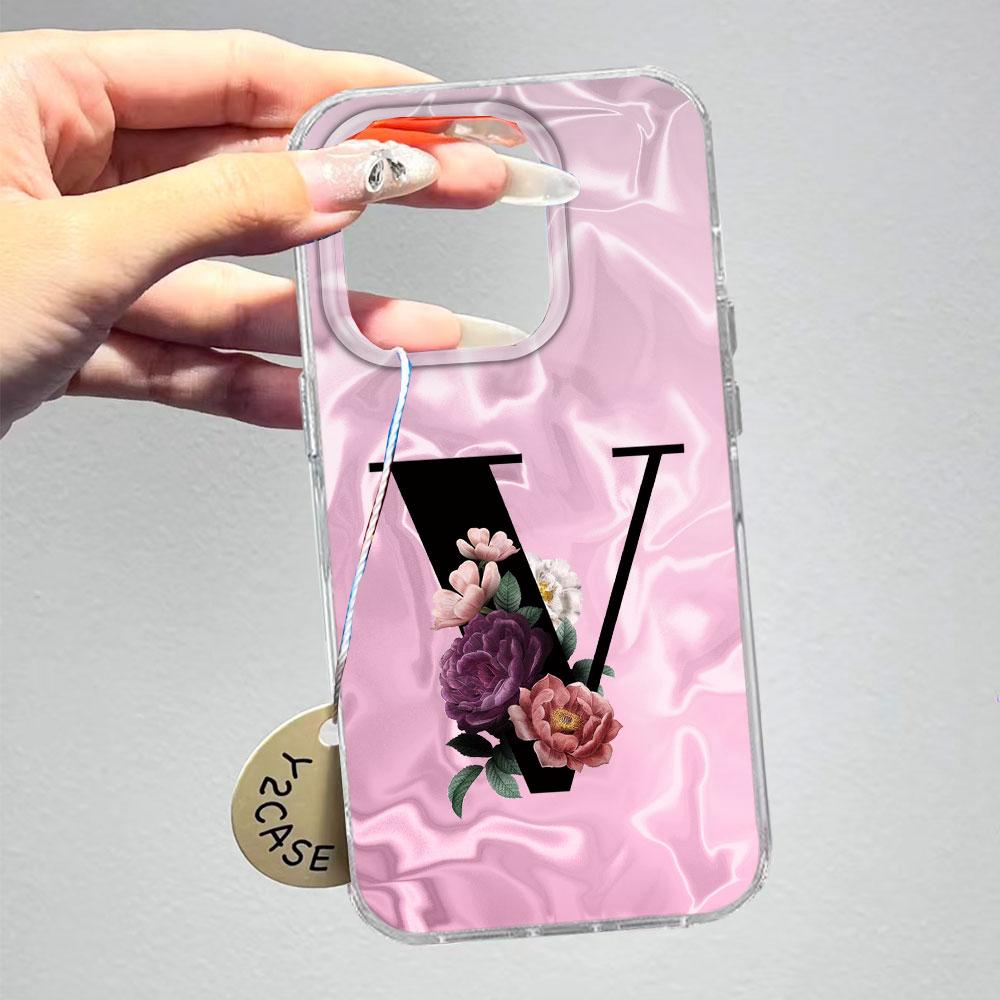 A-Z Черная Буква Пион Цветок Противоударный Чехол для Телефона Для Xiaomi Redmi A5 A3 A4 A1 A2 9A 9C 9 10 Силиконовый Парный Чехол Задняя Крышка