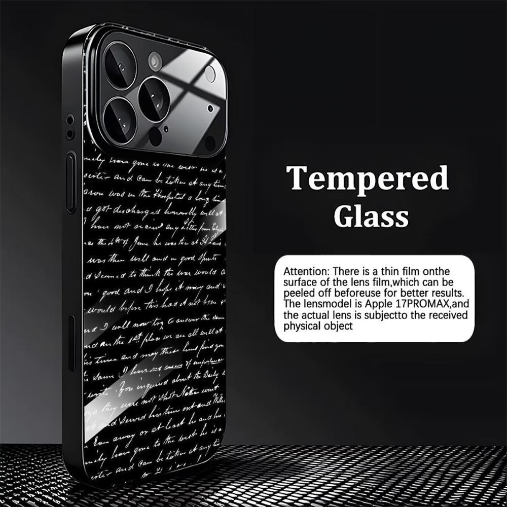 Aesthetic Handwritten Text Glass phone case mobile phones for iphone 17 pro max cover for iPhone 17 16 15 14 13 12 11pm Pro Plus