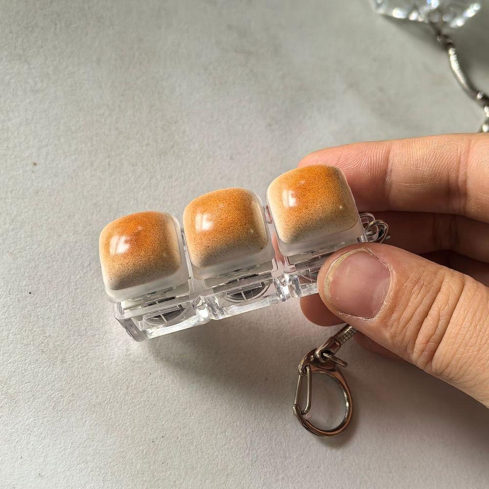 Cute Keyboard Button Keyring Creative Fidget Keycap Keychain Mini Pop Toy Pass The Time