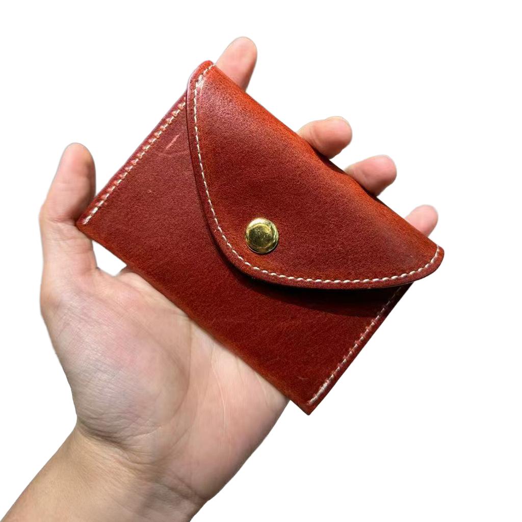 Mendy Card Holder Mini Coin Purse for Women and Men Designer Vintage Genuine Leather Snap Closure Small Pouch for Daily Use