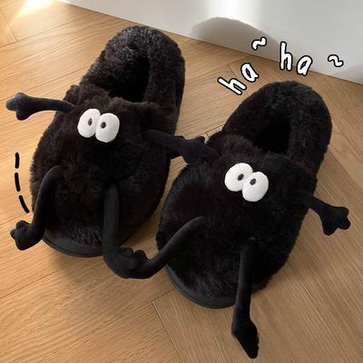 Женские хлопковые туфли и тапочки, Нескользящие и Теплые, с Мягкой Подошвой и Плюшем