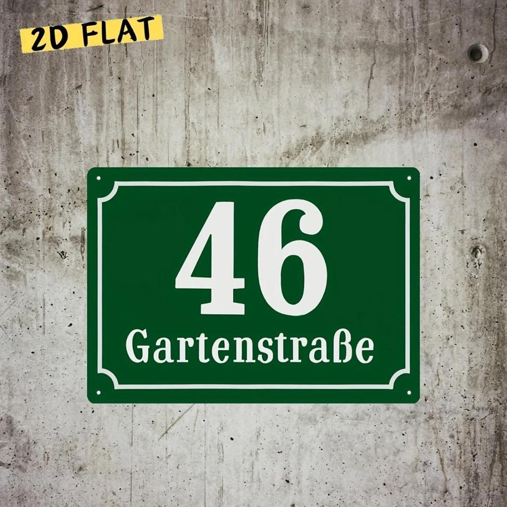 Personalized Retro Metal House Number Sign Indoor Outdoor Wall Decor