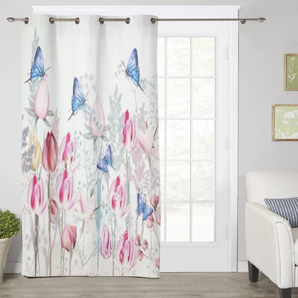 Plaid, English, Red, Dark Grey Window Curtains Curtains for Living Room Decorative Items Living Room