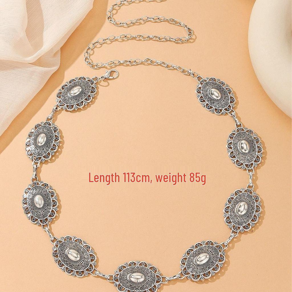 Богемный Этнический Металлический Пояс-Цепочка на Талию Высокого Класса для Женщин - Ретро, Универсальный Модный Аксессуар