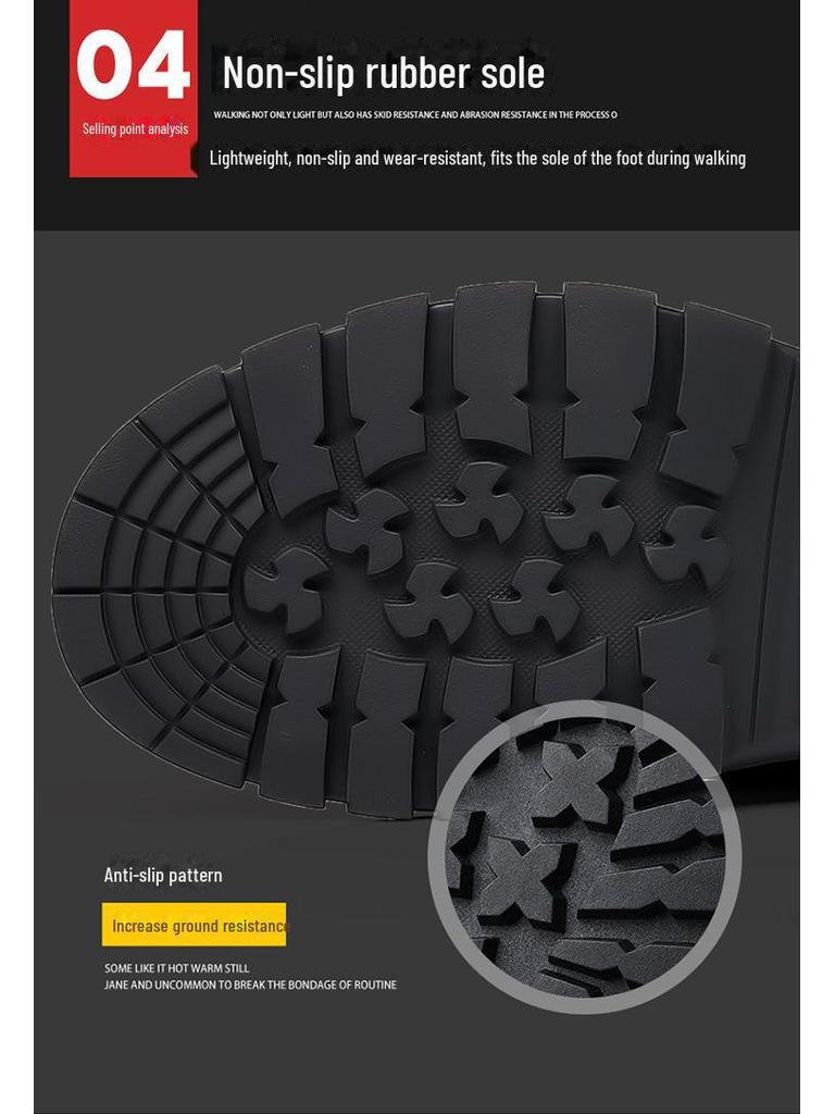 Men's Retro High-Top Martin Winter Boots - Thick Sole, Plus Velvet, Leather, Trendy & Warm for Outdoors