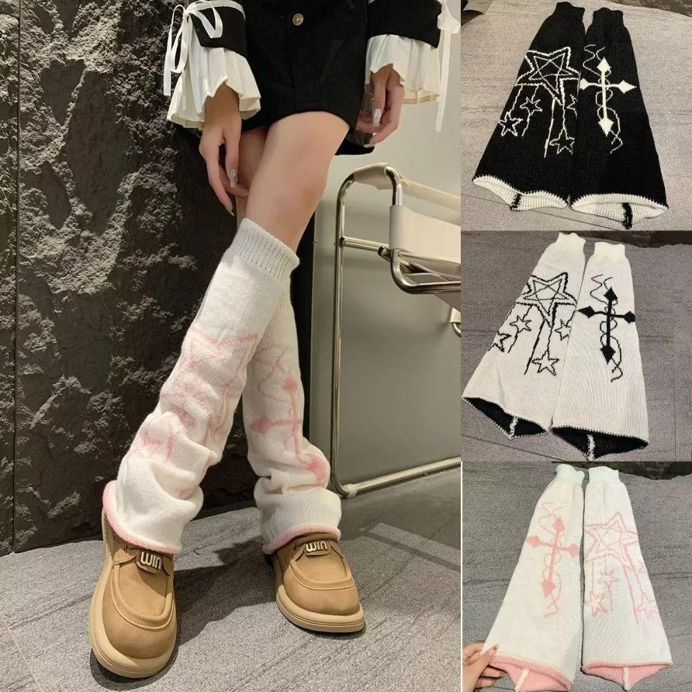 Lolita Knitted Wide Leg Hosiery Y2K Leg Warmers Fashion Calf Sleeves