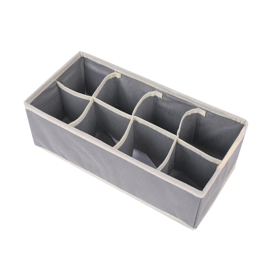 Foldable Underwear & Socks Storage Box with Dividers - Wardrobe Organizer for Bras and Panties.