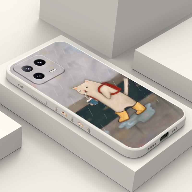 Чехол для телефона Xiaomi Mi 15 14 14T 13 13T 12 12X 12T 12S 11 11T 10 10T 9 9T Pro Lite из жидкого силикона с дизайном кошки из оригами